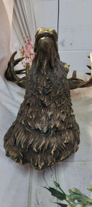 Signed Carl Kauba Life Size Elk Head Bust Bronze Sculpture