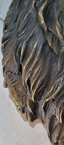 Signed Carl Kauba Life Size Elk Head Bust Bronze Sculpture