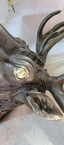 Signed Carl Kauba Life Size Elk Head Bust Bronze Sculpture