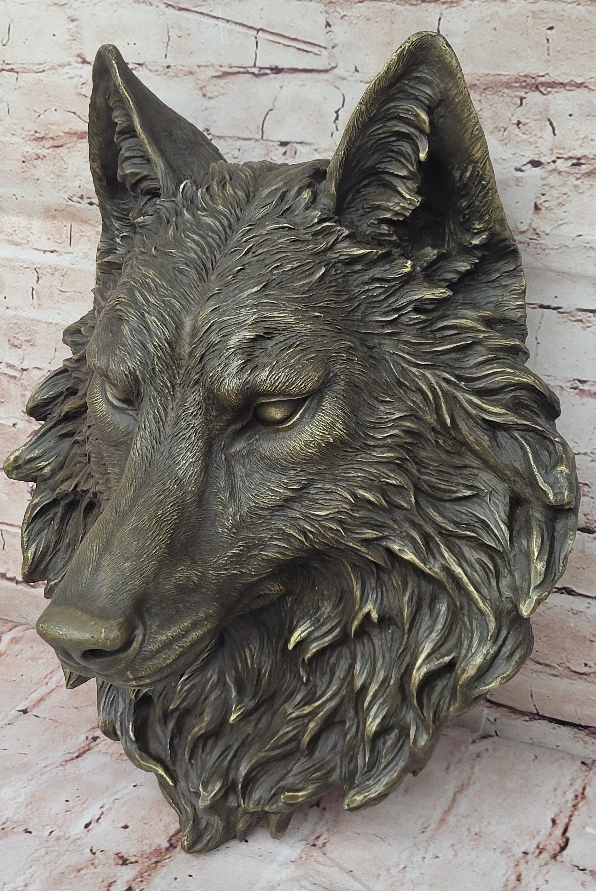 Bronze Wolf Head Wall-Mounted Art Milo Original