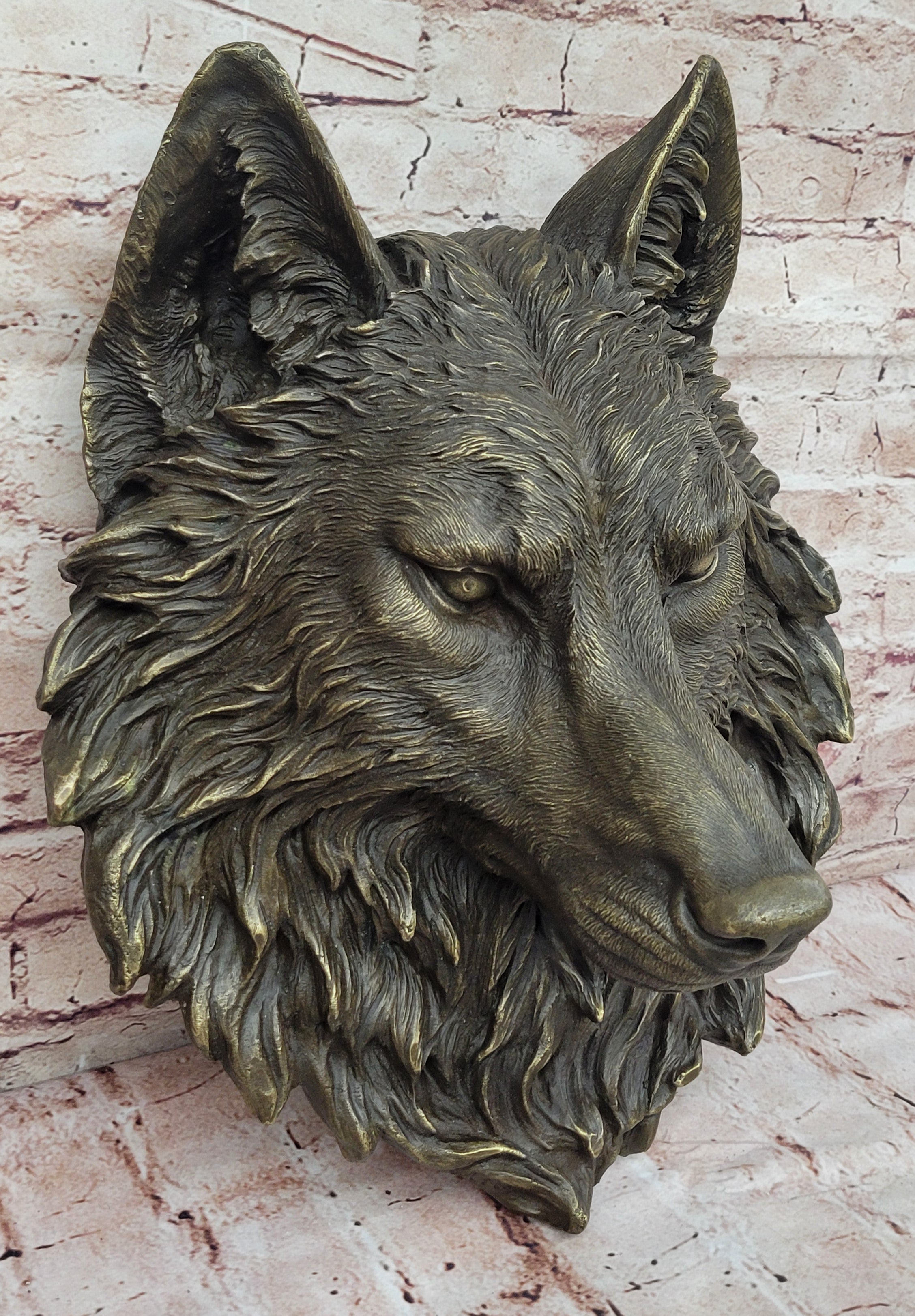 Bronze Wolf Head Wall-Mounted Art Milo Original