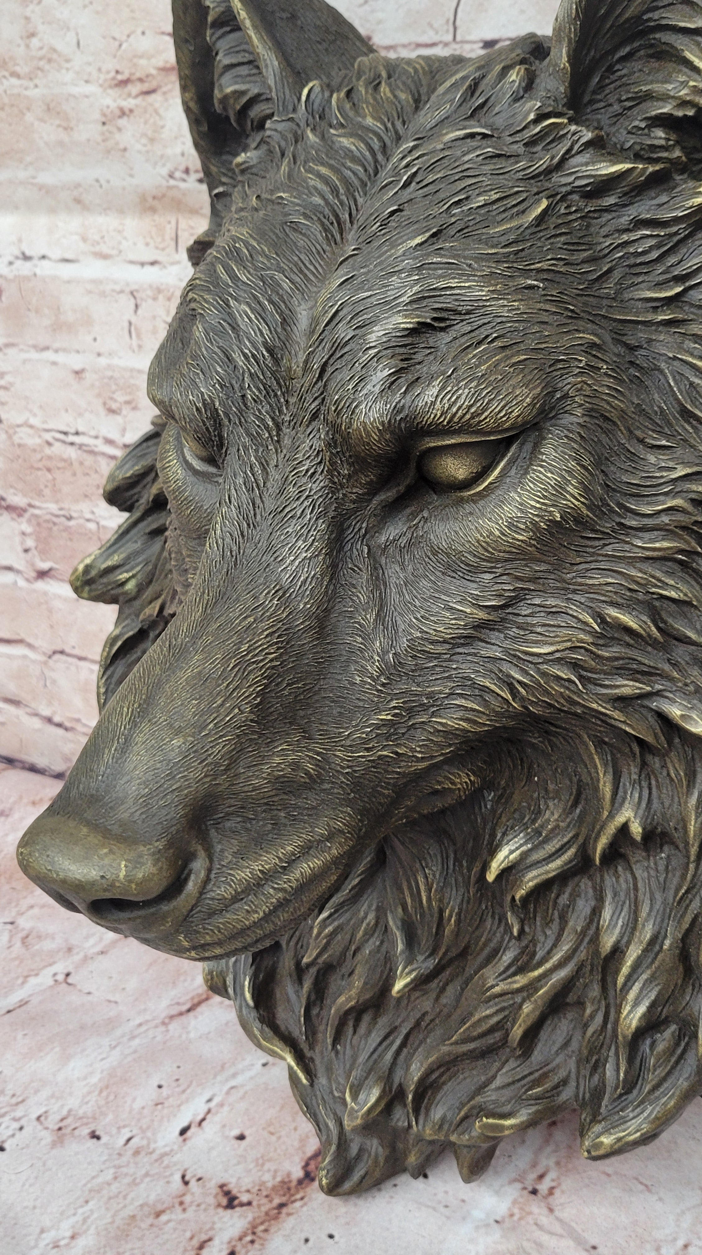 Bronze Wolf Head Wall-Mounted Art Milo Original