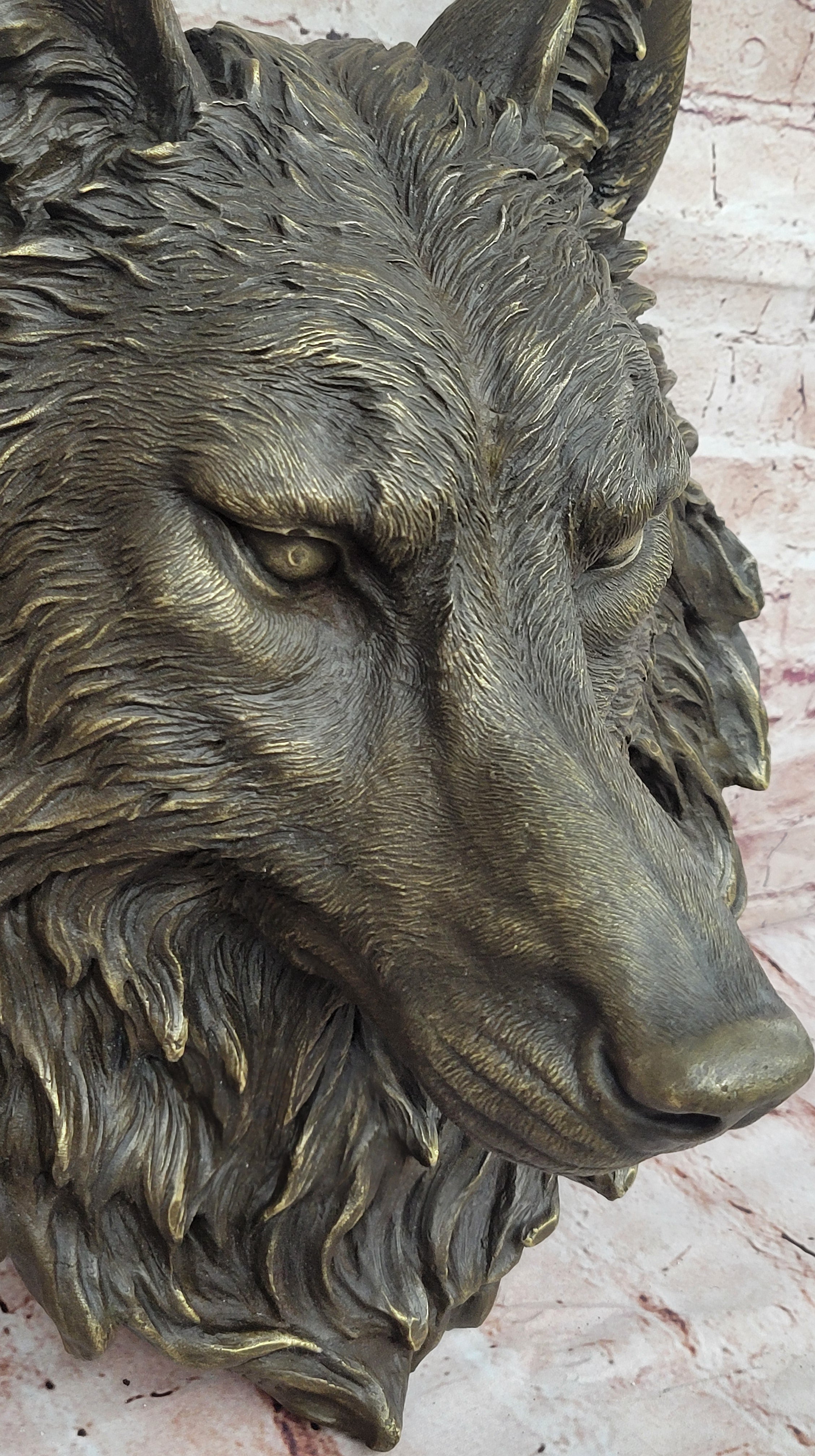 Bronze Wolf Head Wall-Mounted Art Milo Original