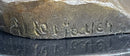 Little Boy in Hat Holding Lamb Sheep Bronze 15" x 7"
