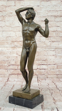 The Age of Bronze Auguste Rodin Hot Cast Sculpture Statue Nude Male Figure Art