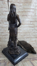 Native American Indian Warrior Bear Skin Headdress Bronze 22"