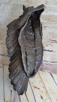 Native American Indian Warrior Bear Skin Headdress Bronze 22"