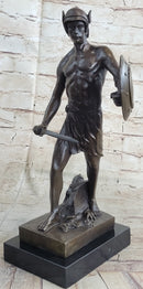 Spartacus Roman Hoplomachus Gladiator Bronze Metal 14" x 18"