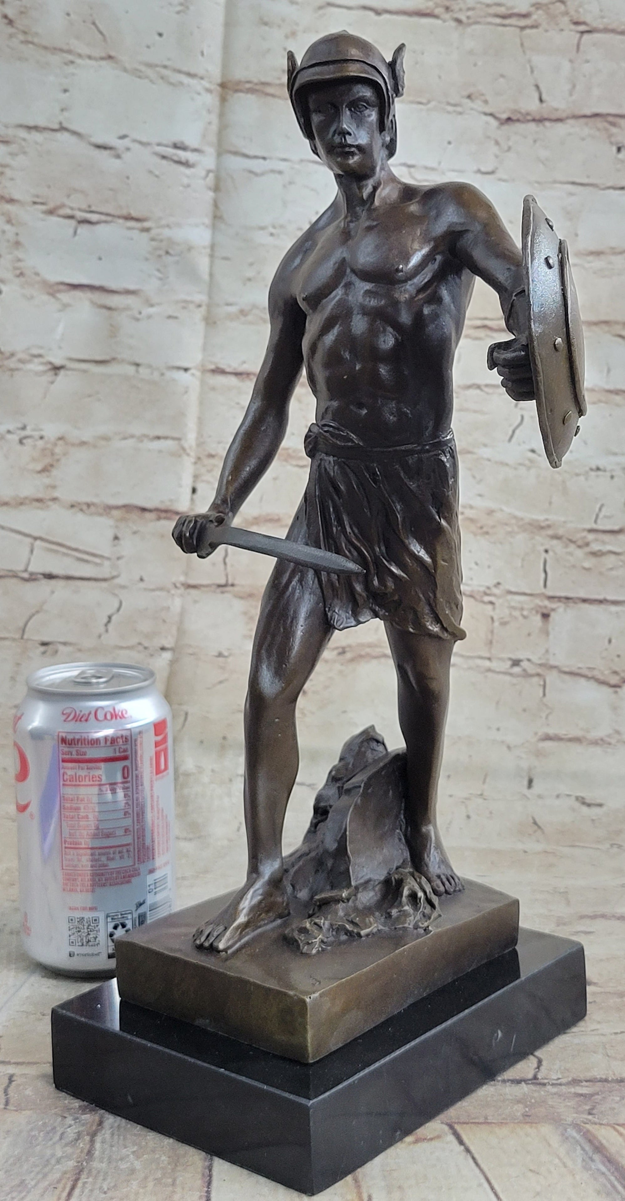 Spartacus Roman Hoplomachus Gladiator Bronze Metal 14" x 18"