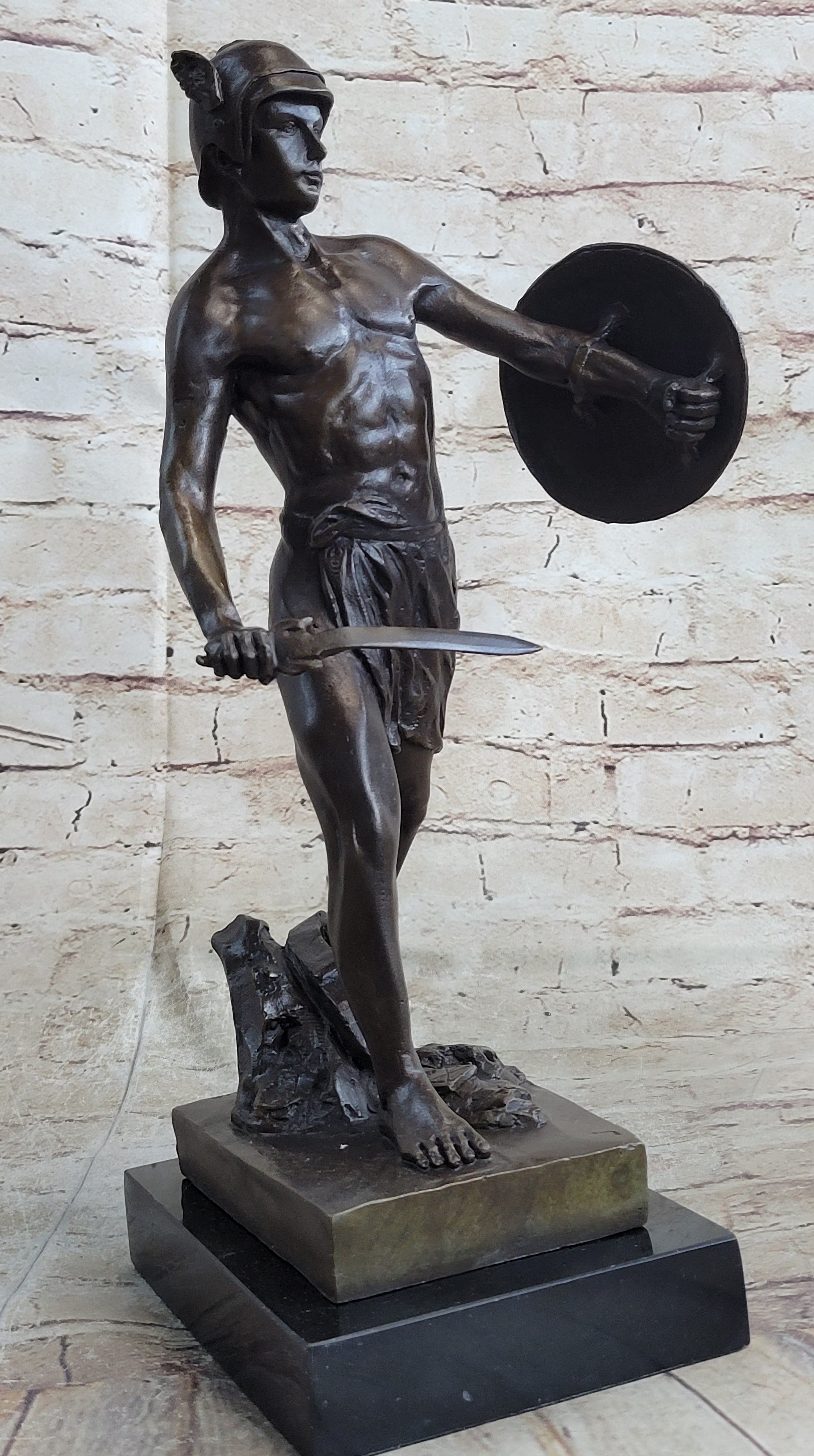 Spartacus Roman Hoplomachus Gladiator Bronze Metal 14" x 18"