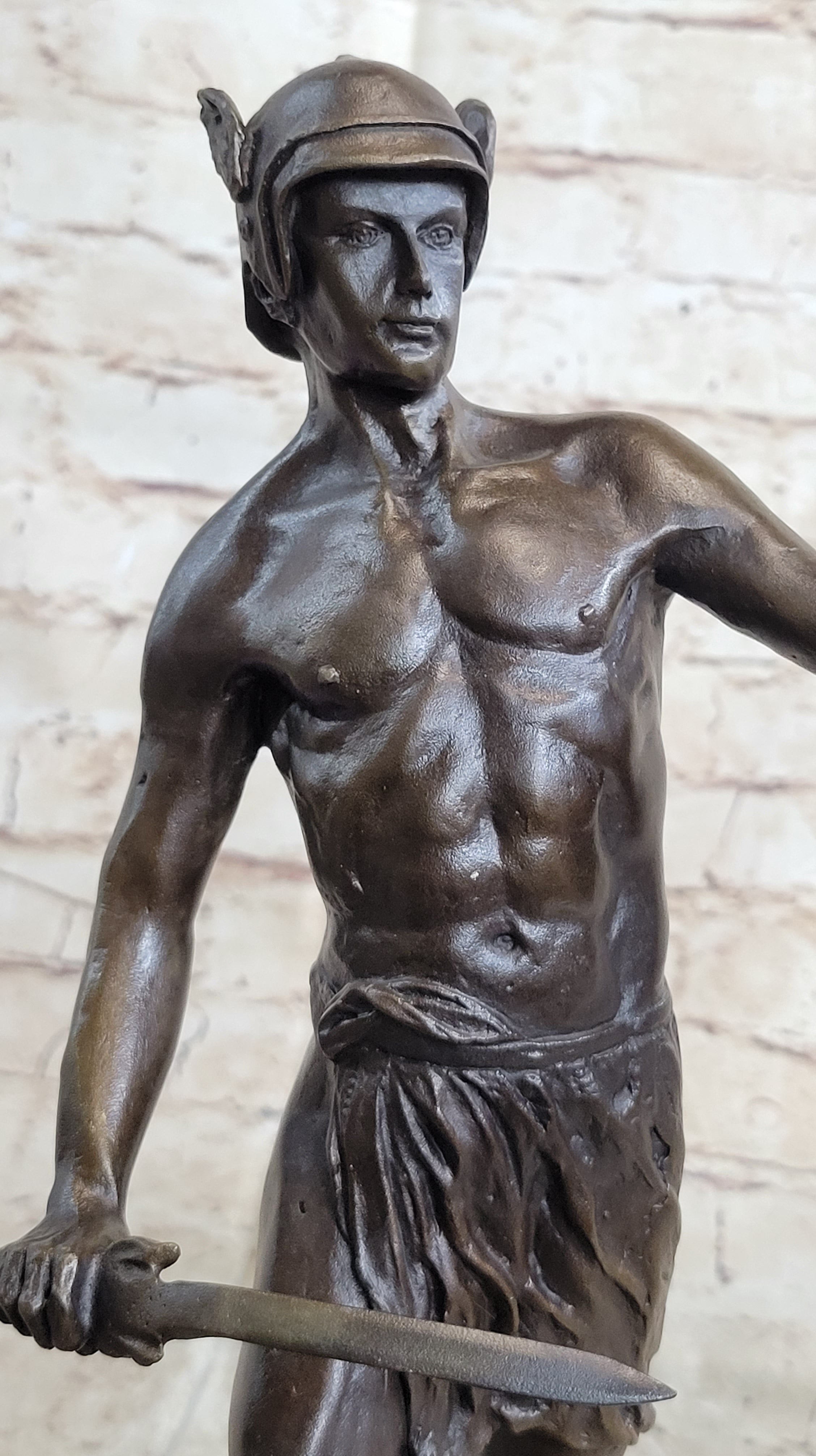 Spartacus Roman Hoplomachus Gladiator Bronze Metal 14" x 18"
