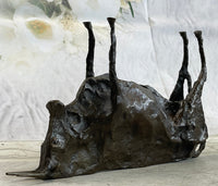 Picasso Bronze Bull Sculpture Abstract Cubism 6" x 10"
