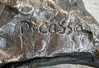 Picasso Bronze Bull Sculpture Abstract Cubism 6" x 10"