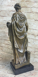 Woman Clutching Grapes Bronze Figure Auguste Moreau 21" x 7.5"