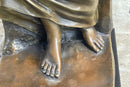 Woman Clutching Grapes Bronze Figure Auguste Moreau 21" x 7.5"