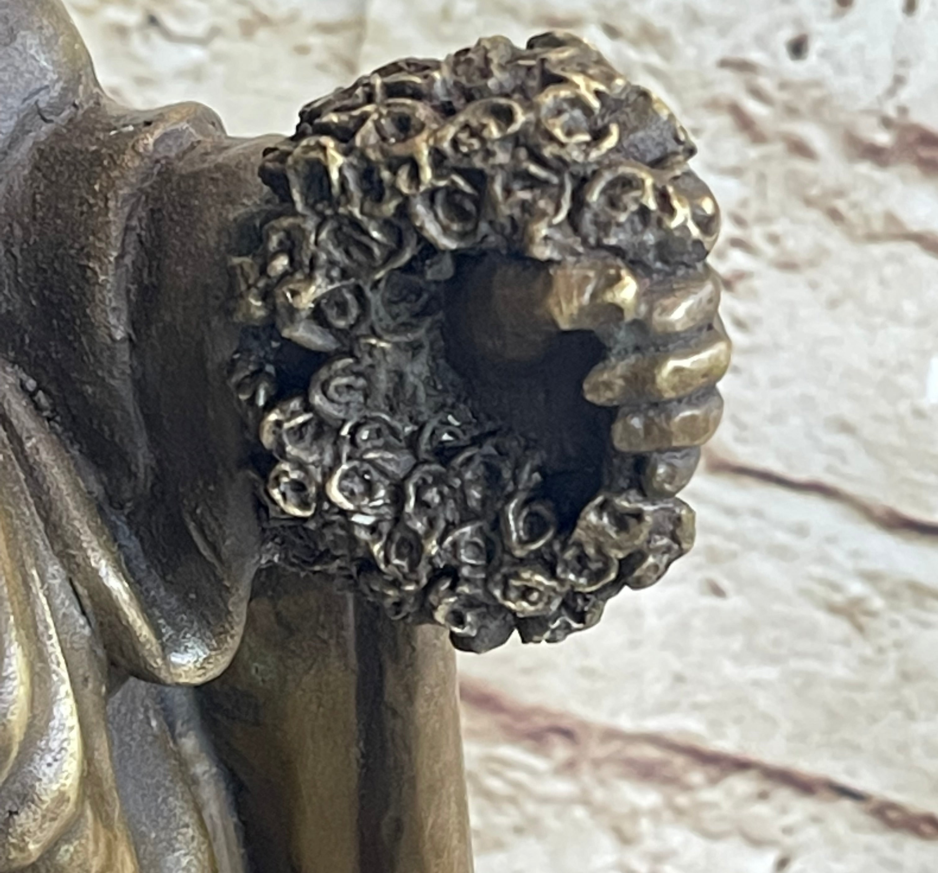 Woman Clutching Grapes Bronze Figure Auguste Moreau 21" x 7.5"