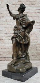 Medieval King Arthur Hot Cast Bronze Sculpture on Marble Base