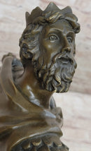 Medieval King Arthur Hot Cast Bronze Sculpture on Marble Base