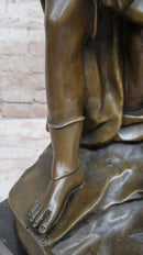 Medieval King Arthur Hot Cast Bronze Sculpture on Marble Base