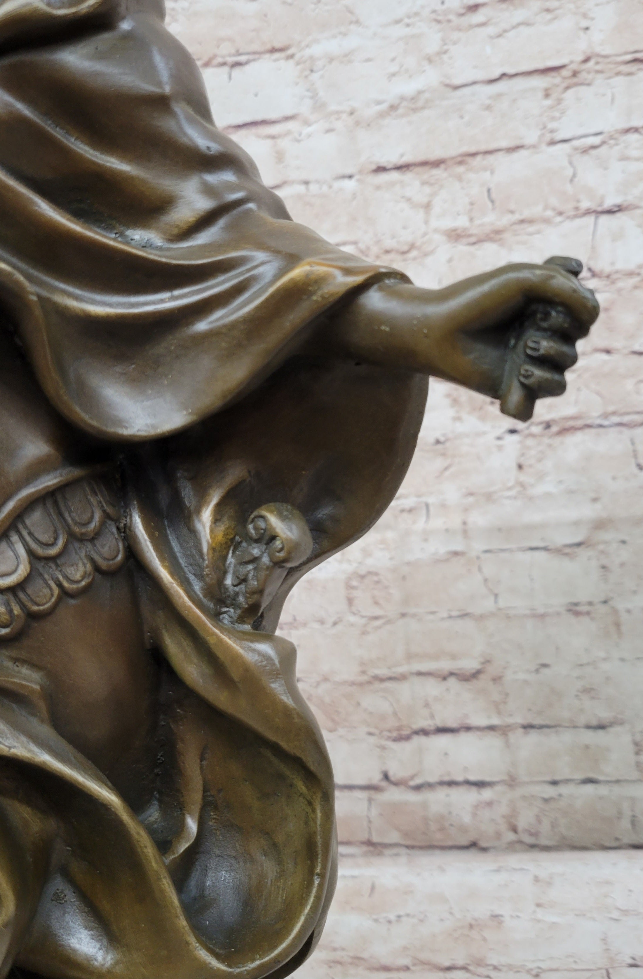 Medieval King Arthur Hot Cast Bronze Sculpture on Marble Base