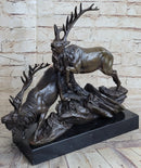 Caribou Elk Stag Buck Bronze Sculpture by Truffot