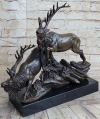 Caribou Elk Stag Buck Bronze Sculpture by Truffot