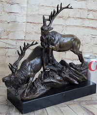 Caribou Elk Stag Buck Bronze Sculpture by Truffot