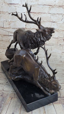 Caribou Elk Stag Buck Bronze Sculpture by Truffot