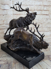 Caribou Elk Stag Buck Bronze Sculpture by Truffot