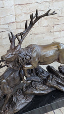 Caribou Elk Stag Buck Bronze Sculpture by Truffot
