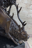 Caribou Elk Stag Buck Bronze Sculpture by Truffot