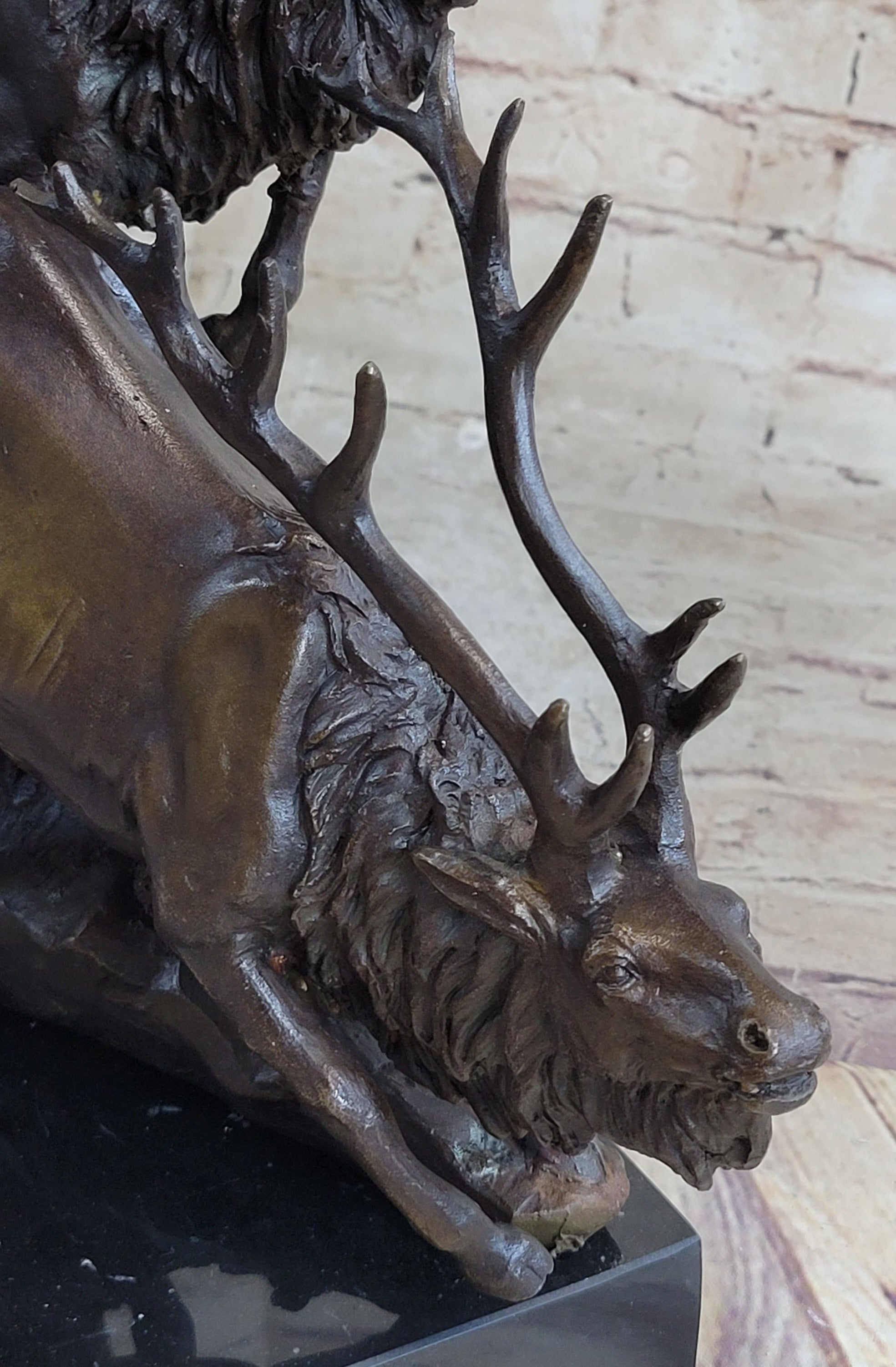 Caribou Elk Stag Buck Bronze Sculpture by Truffot