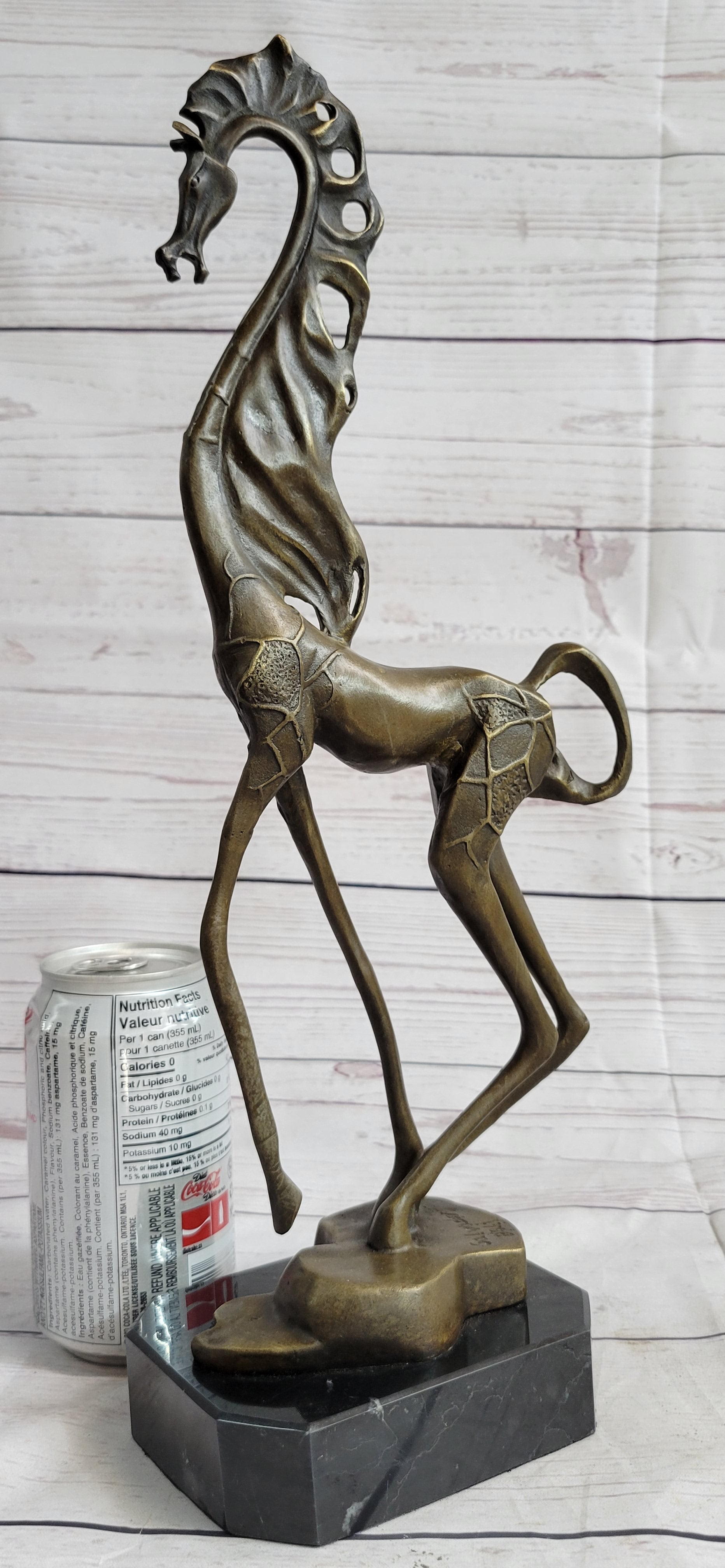 Surreal Dalinian Horse Abstract Bronze Sculpture 15" x 9"