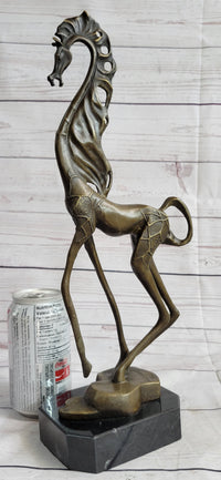 Surreal Dalinian Horse Abstract Bronze Sculpture 15" x 9"