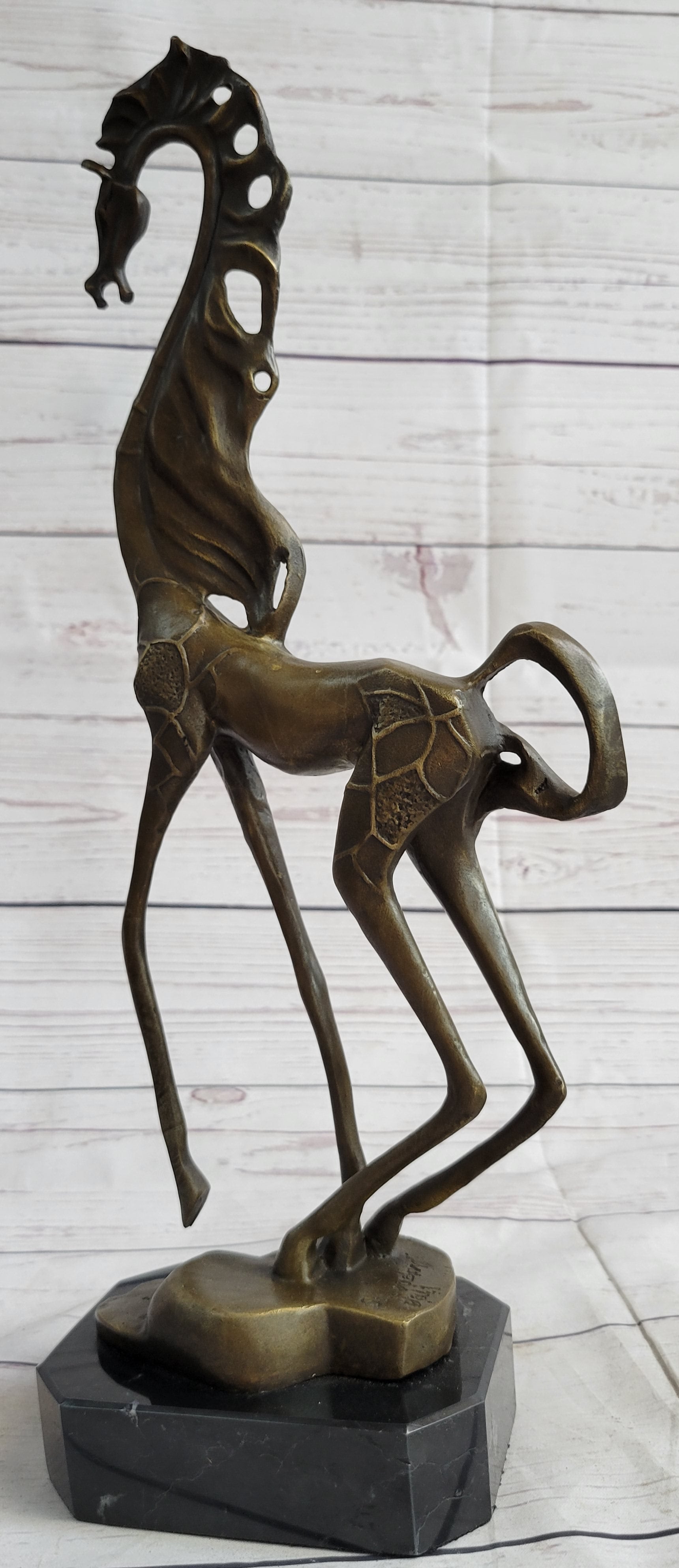 Surreal Dalinian Horse Abstract Bronze Sculpture 15" x 9"