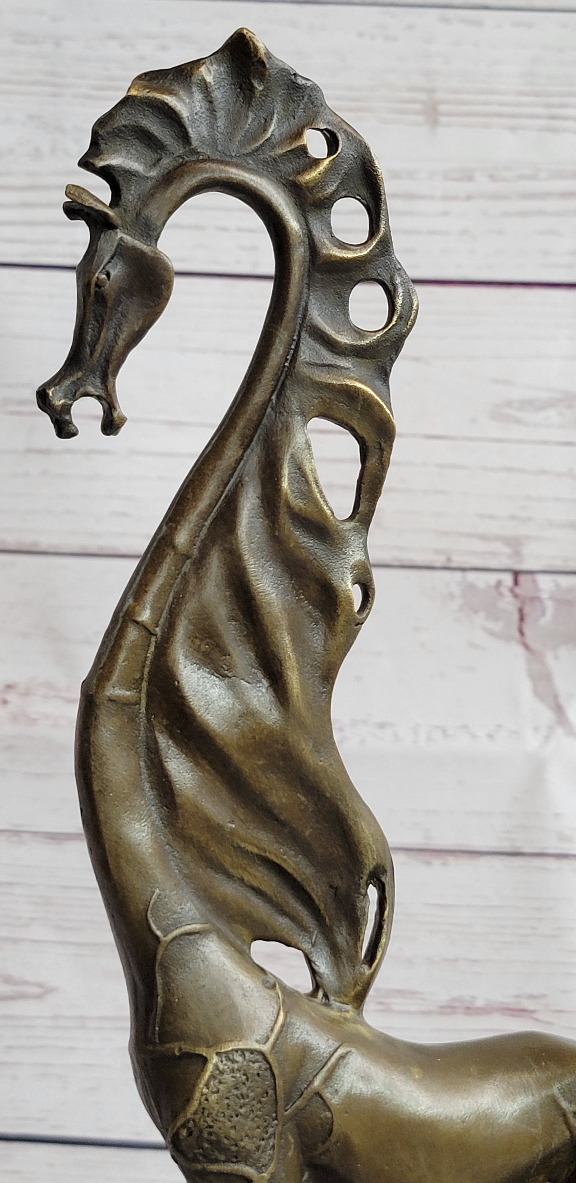 Surreal Dalinian Horse Abstract Bronze Sculpture 15" x 9"