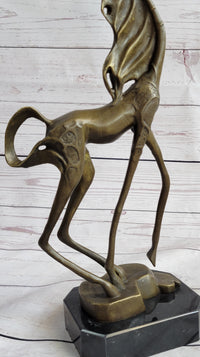 Surreal Dalinian Horse Abstract Bronze Sculpture 15" x 9"