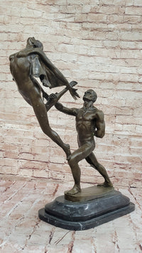 Bronze Dancing Couple Sculpture – Elegant Romantic Dance