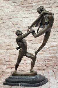 Bronze Dancing Couple Sculpture – Elegant Romantic Dance