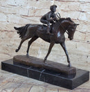 Bronze Sports Art Sculpture Jockey Horse Racing Kentucky Derby
