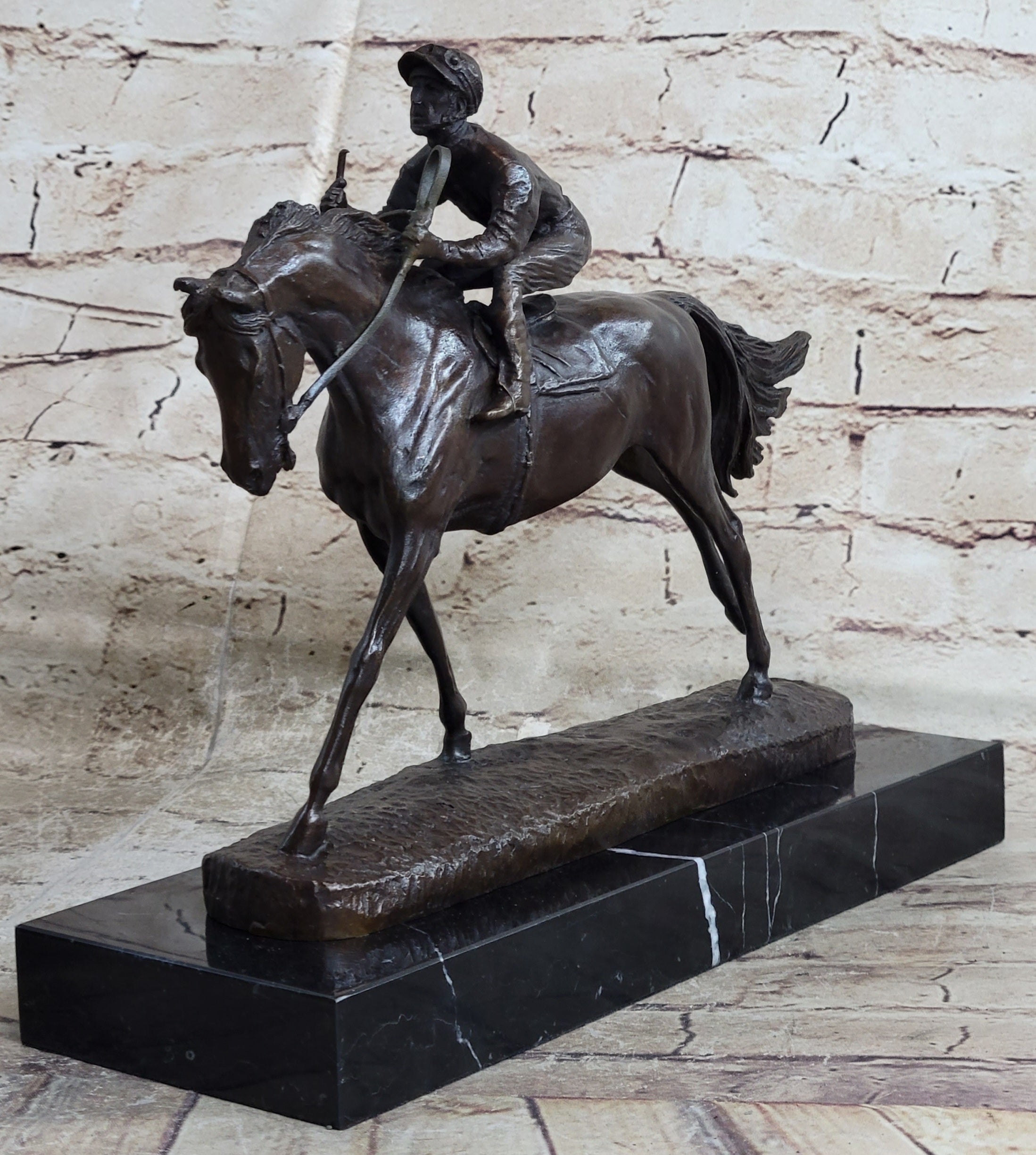 Bronze Sports Art Sculpture Jockey Horse Racing Kentucky Derby