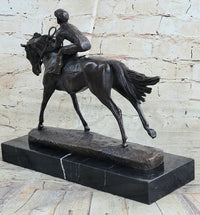 Bronze Sports Art Sculpture Jockey Horse Racing Kentucky Derby