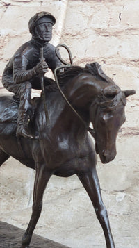 Bronze Sports Art Sculpture Jockey Horse Racing Kentucky Derby