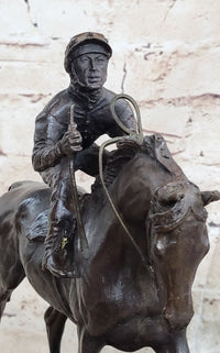 Bronze Sports Art Sculpture Jockey Horse Racing Kentucky Derby