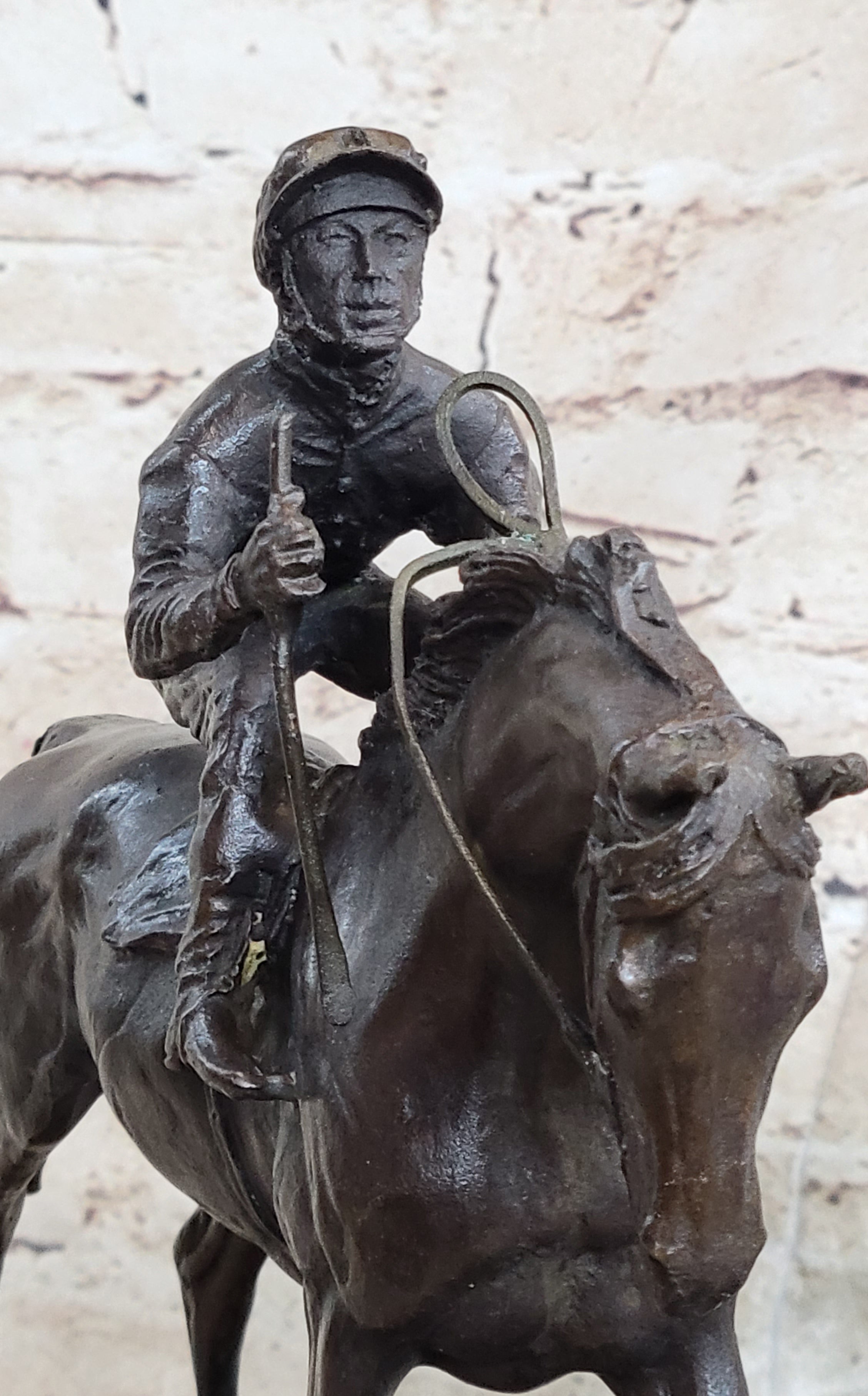 Bronze Sports Art Sculpture Jockey Horse Racing Kentucky Derby