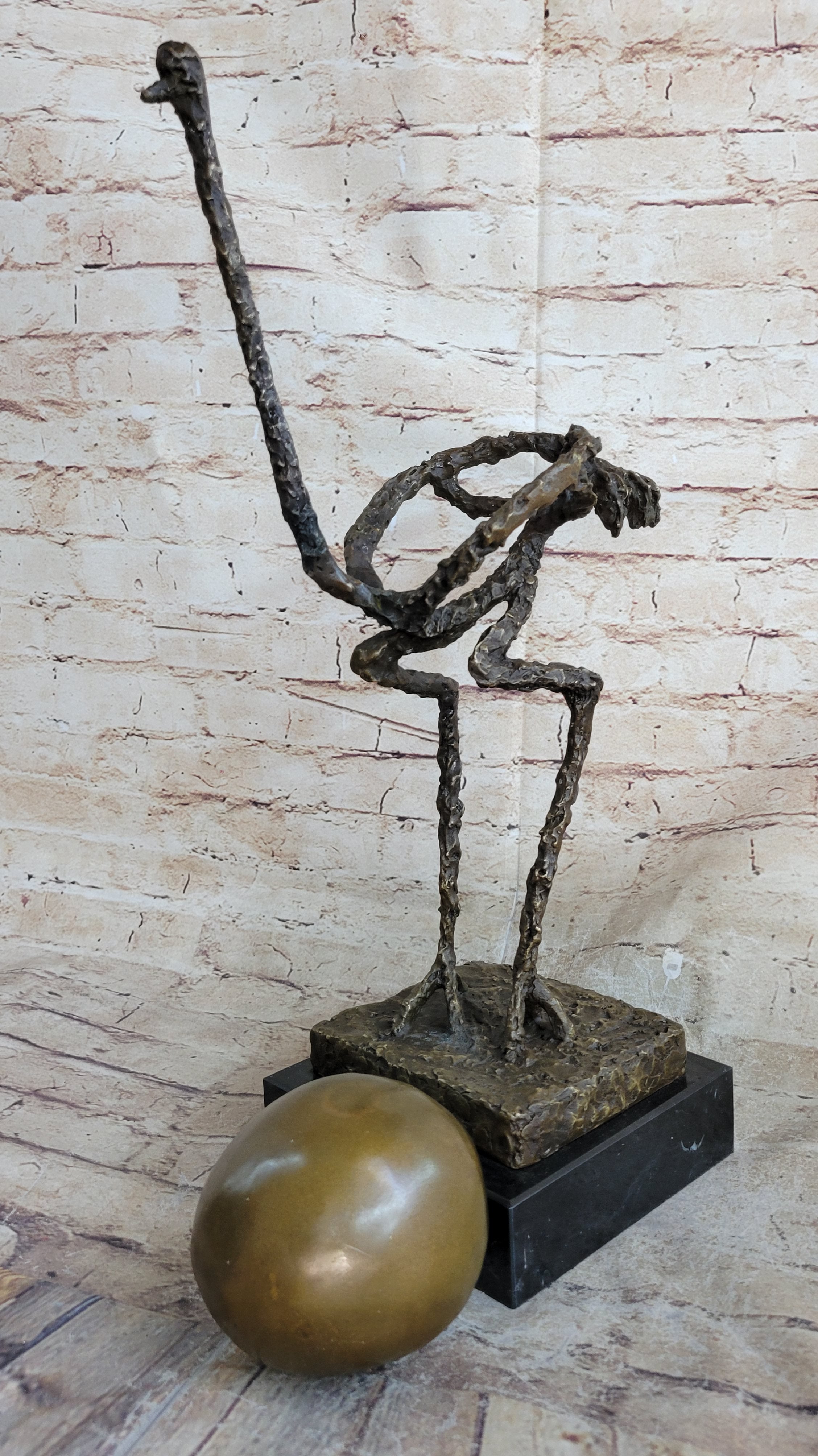 Picasso Ostrich Large Bird Abstract Surreal Cubism Art 18"x10"