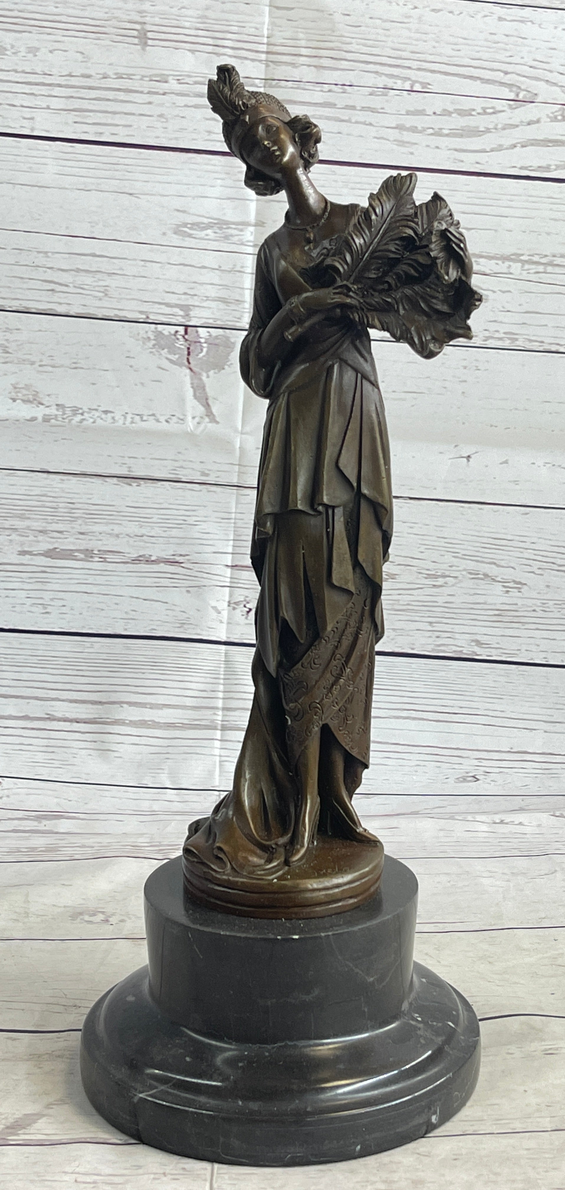 Art Deco Fashion Dancer Bronze Hot Cast Sculpture 16" x 6"