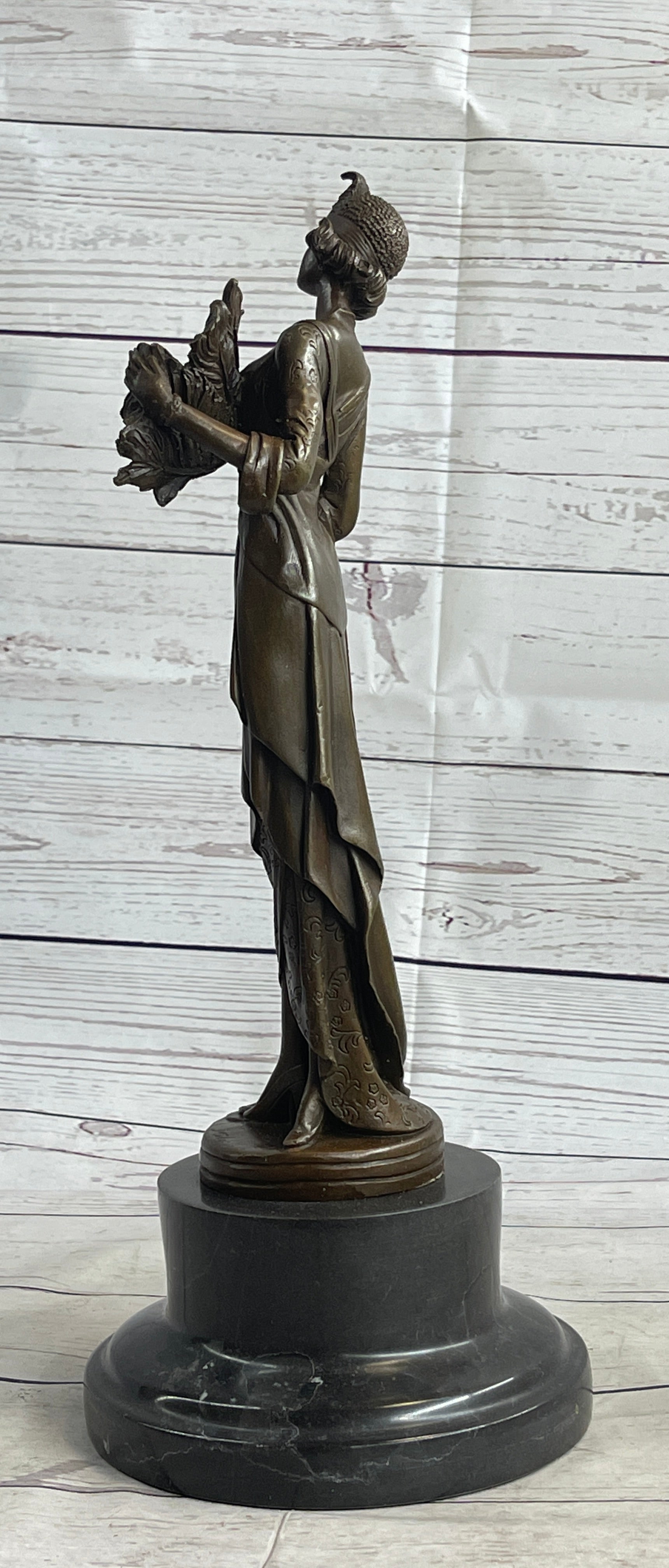 Art Deco Fashion Dancer Bronze Hot Cast Sculpture 16" x 6"