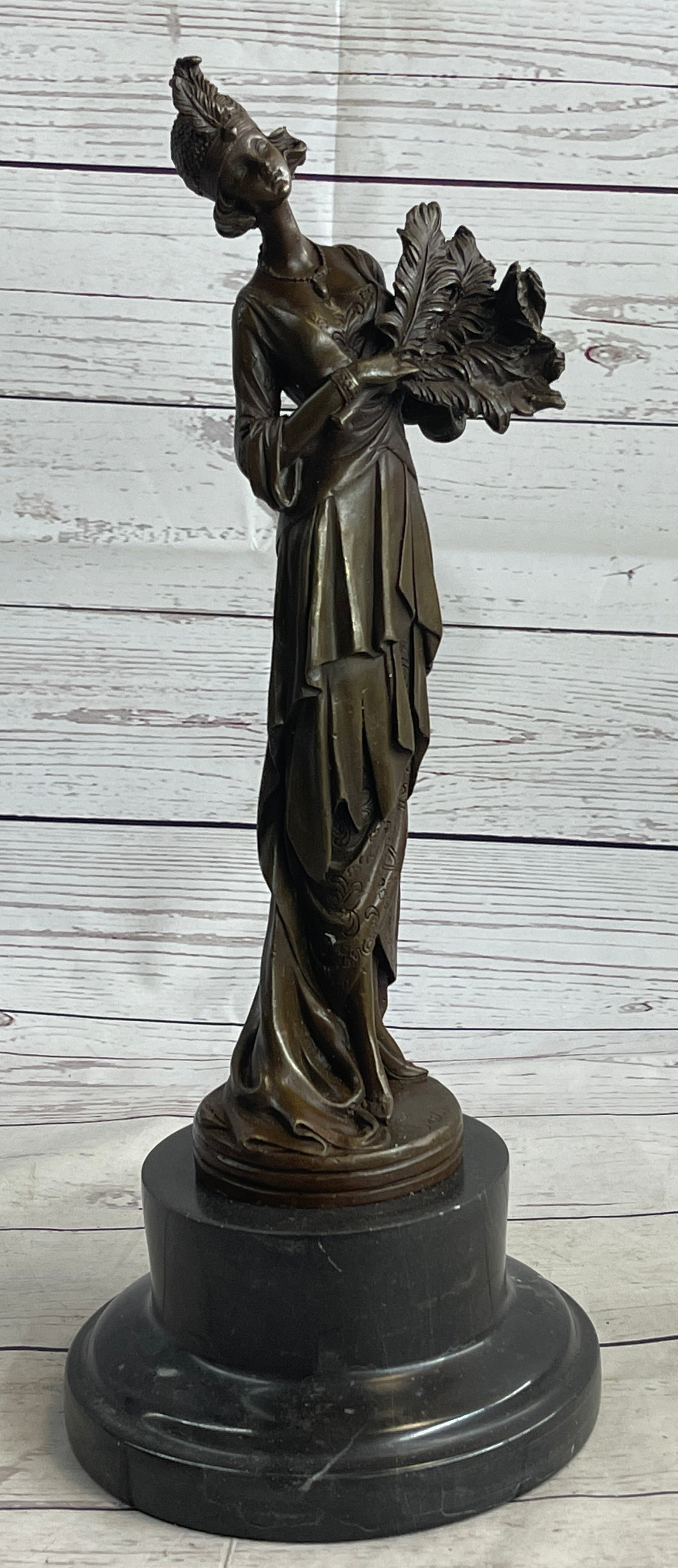 Art Deco Fashion Dancer Bronze Hot Cast Sculpture 16" x 6"