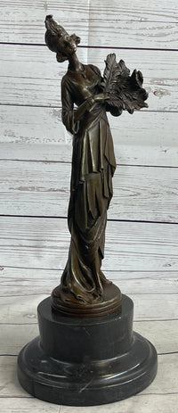 Art Deco Fashion Dancer Bronze Hot Cast Sculpture 16" x 6"